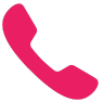 Red phone icon representing contact or customer support.